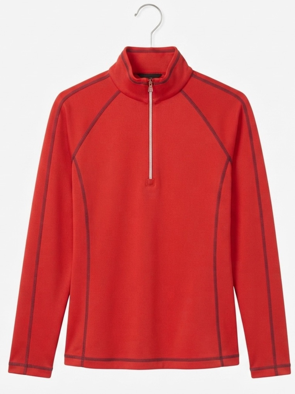 Sunice Red 3/4 Zip-Up Mock Neck Performance Pullover Top